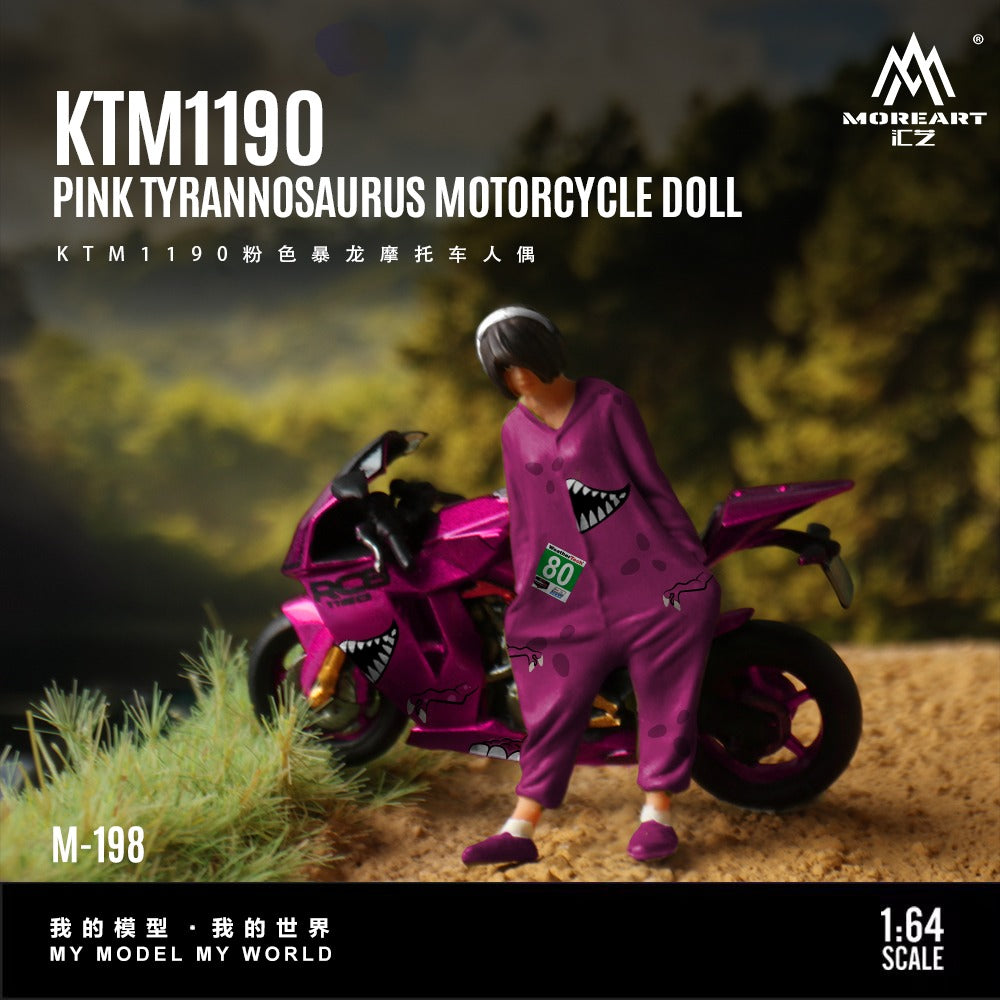 MoreArt 1:64 Resin KTM 1190 Pink Tyrannosaurus Motorcycle and