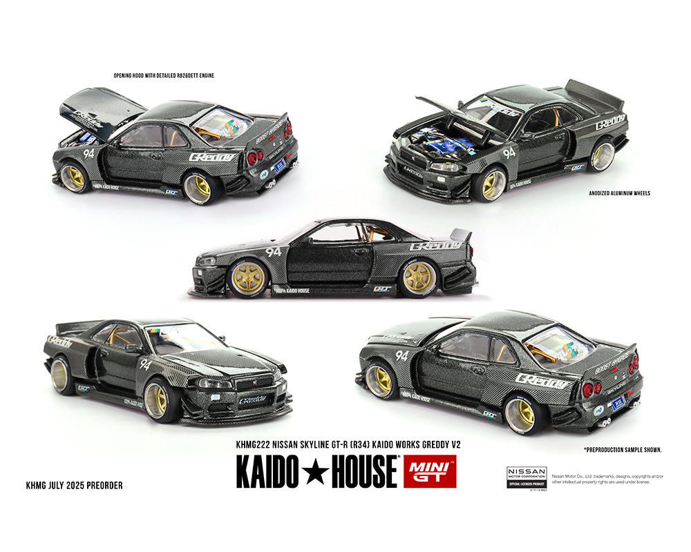 Kaido House 1:64 Nissan Skyline GT-R (R34) Kaido Works GReddy V2