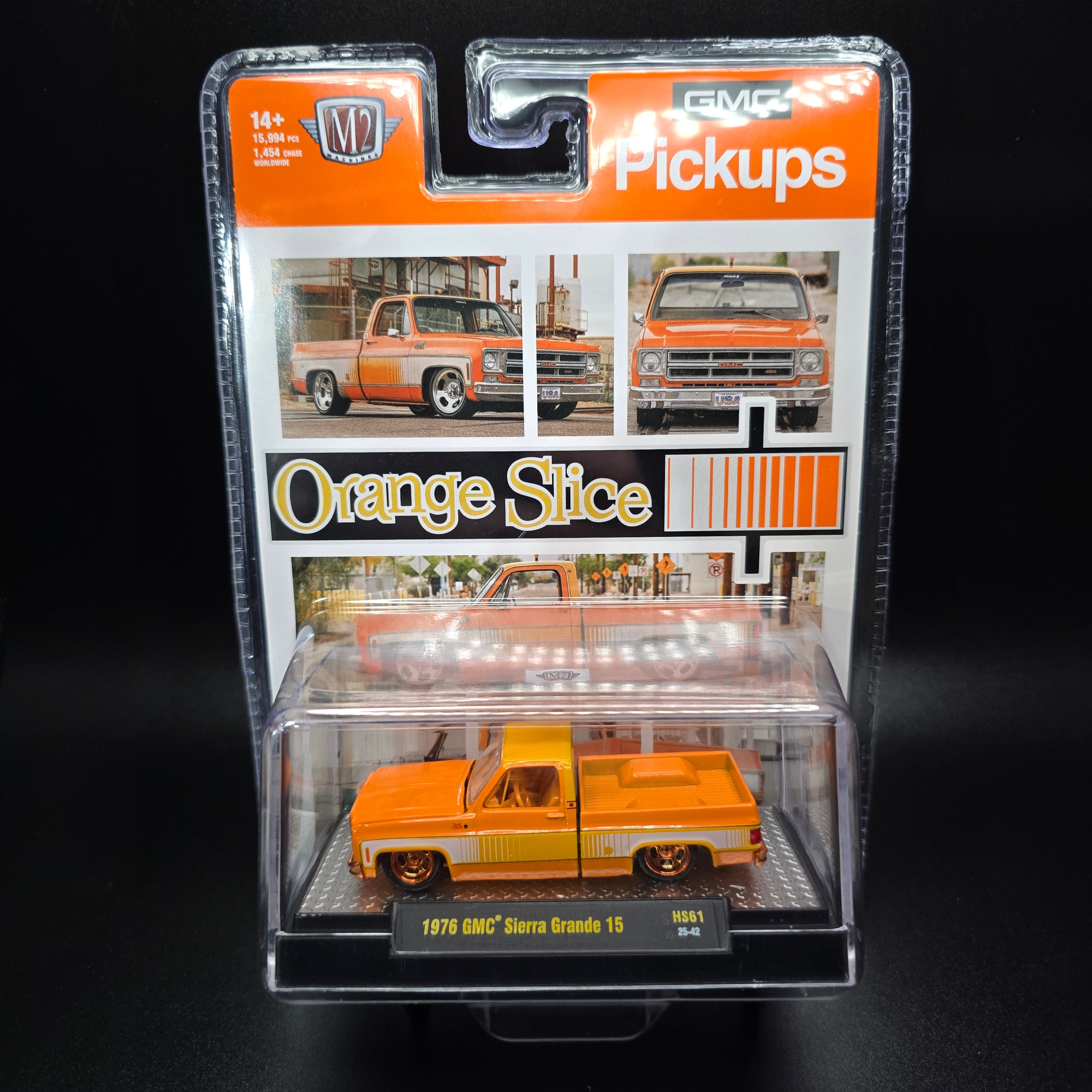 CHASE M2 Machines 1:64 1976 GMC Sierra Grande “Orange Slice