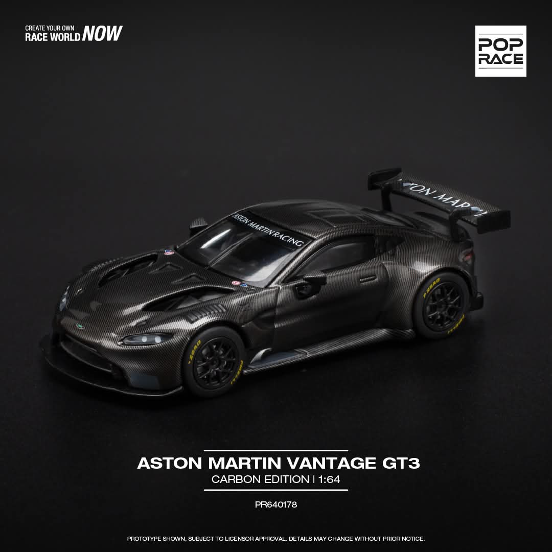 POP RACE 1/64 ASTON MARTIN VANTAGE GT3 - CARBON EDITION PR640178