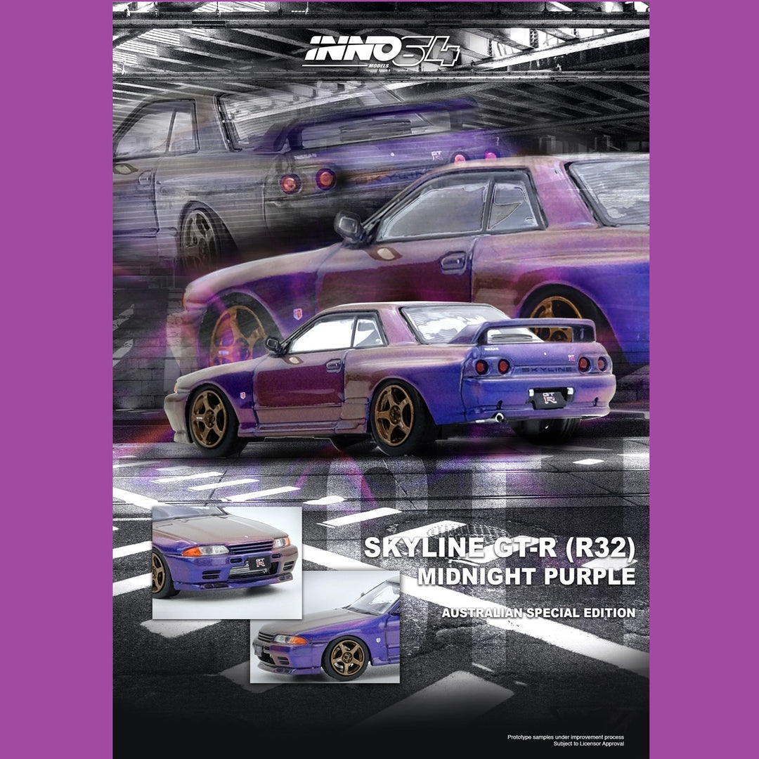 INNO64 1/64 SKYLINE GT-R (R32) Midnight Purple Australia Special