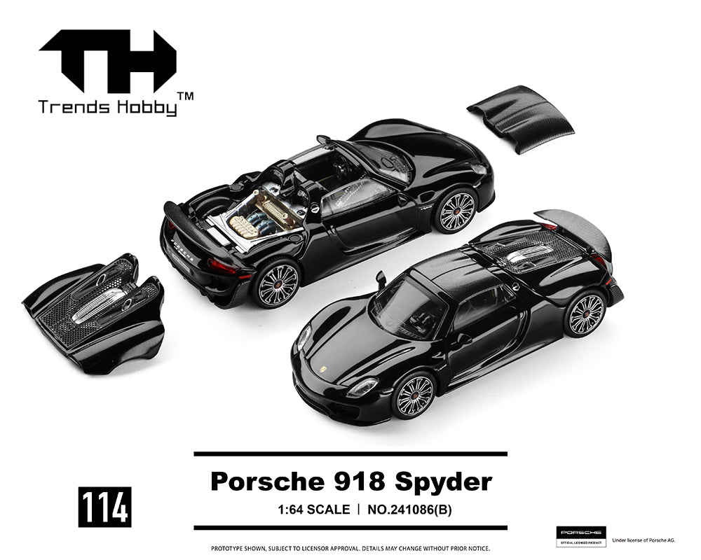 Trends Hobby 1/64 Porsche 918 Spyder - Black 241086(B)