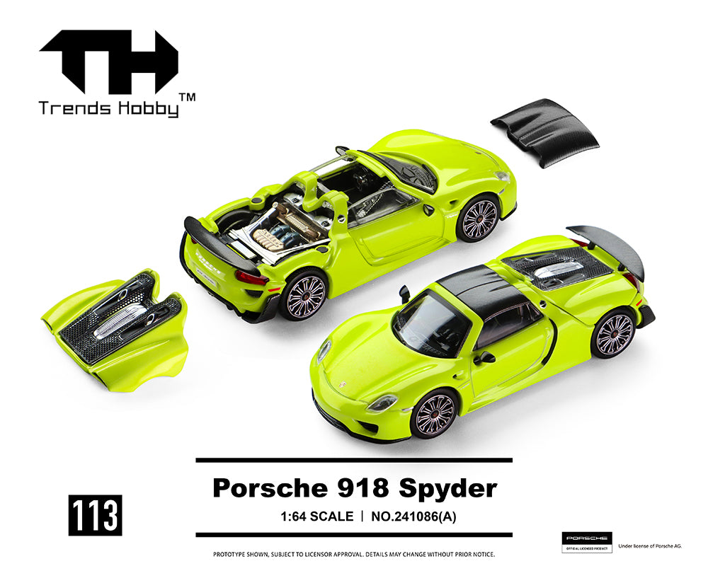 Trends Hobby 1/64 Porsche 918 Spyder - Acid Yellow 241086(A)