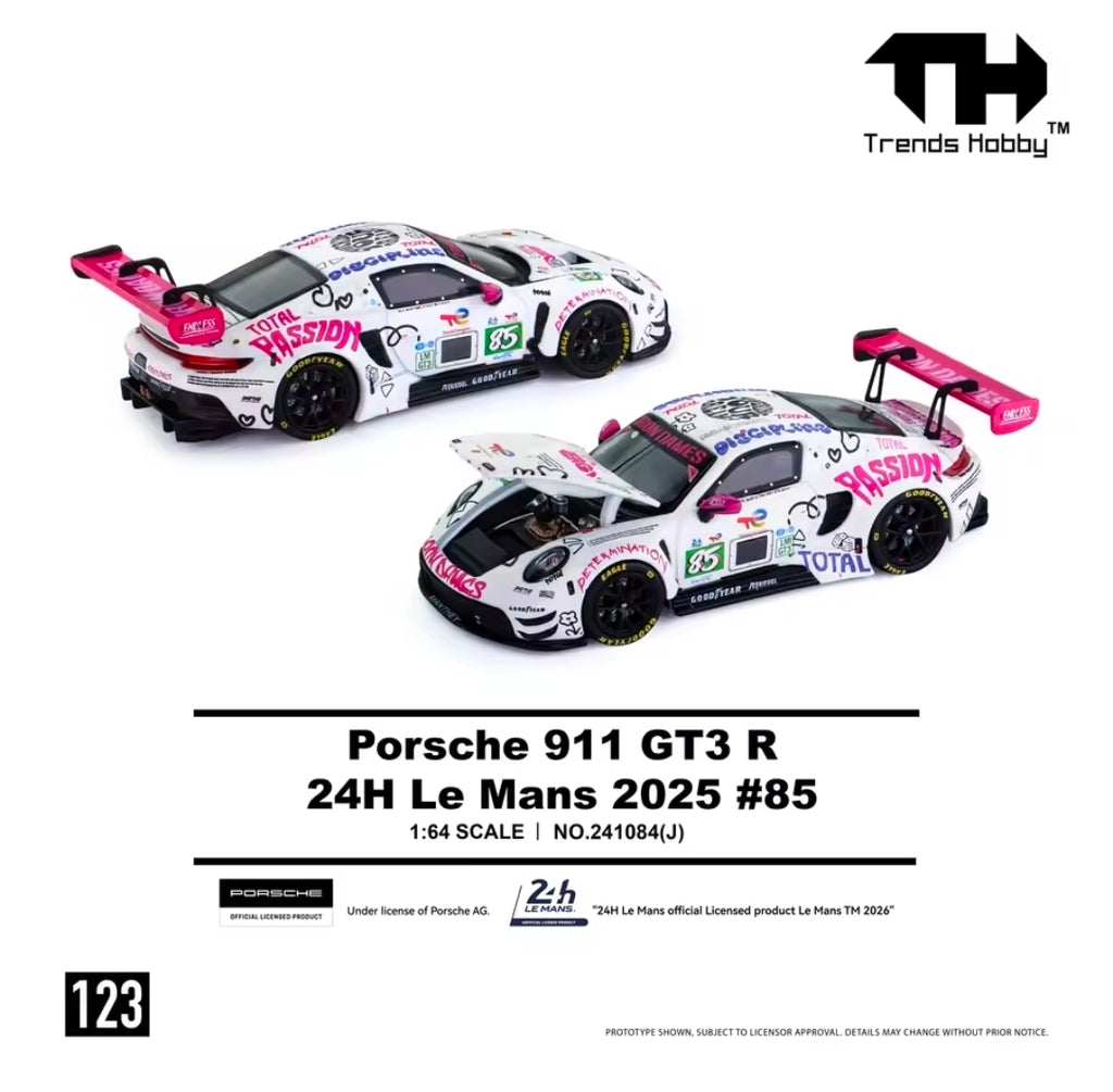 Trends Hobby 1:64 Porsche 911 GT3 R Iron Dames 2025 Le Mans 24H LMGT3 #85 – Limited Edition