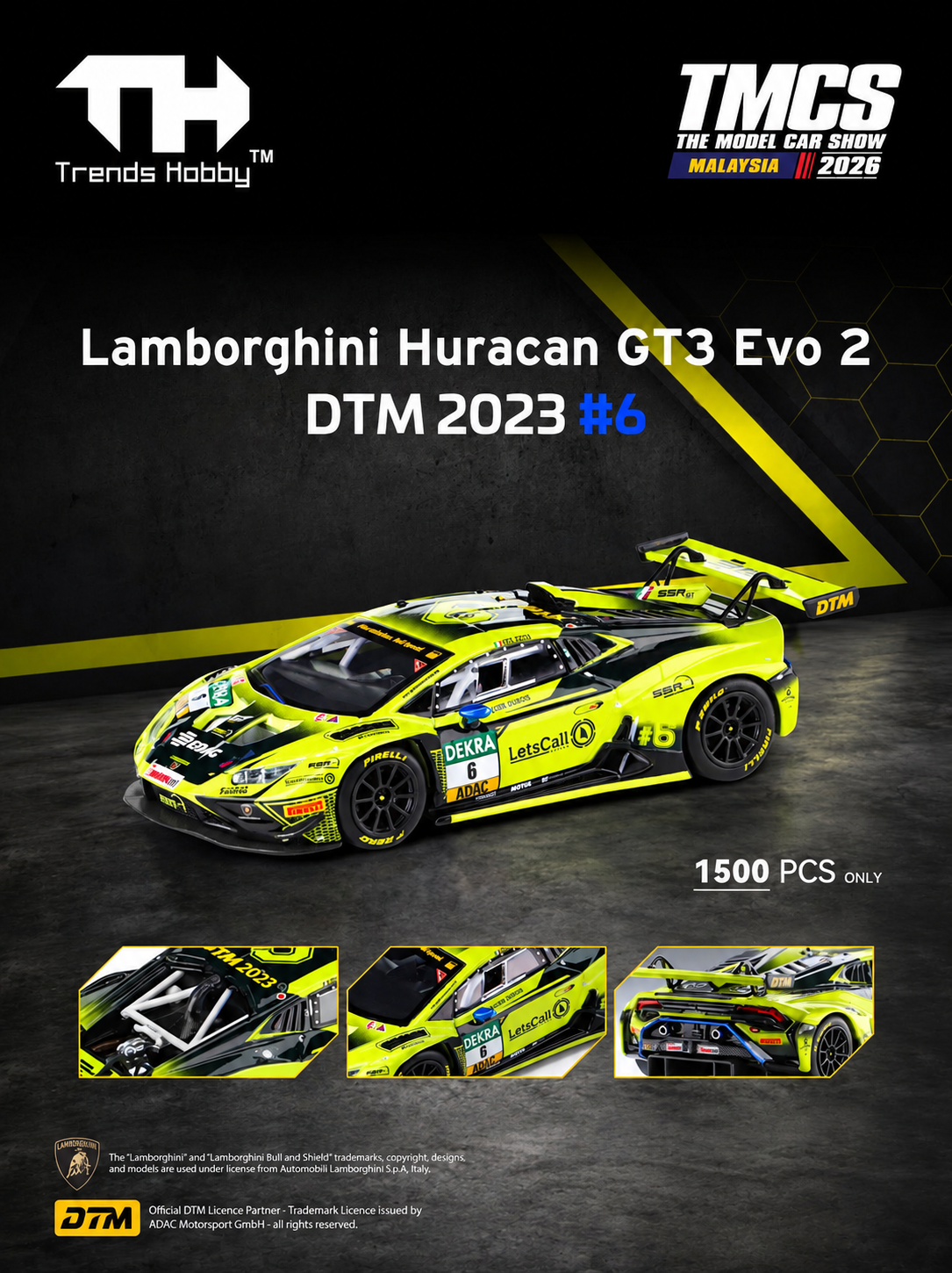 Trends Hobby 1/64 Lamborghini Huracán GT3 Evo2 DTM #6 TMCS 2026 Event Exclusive 241083(C)