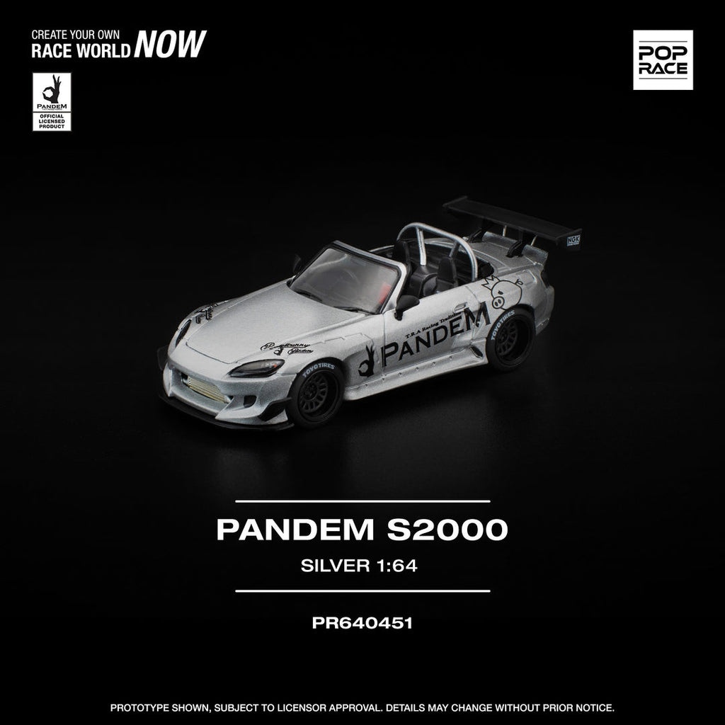 POP RACE 1:64 PANDEM S2000 SILVER PR640451
