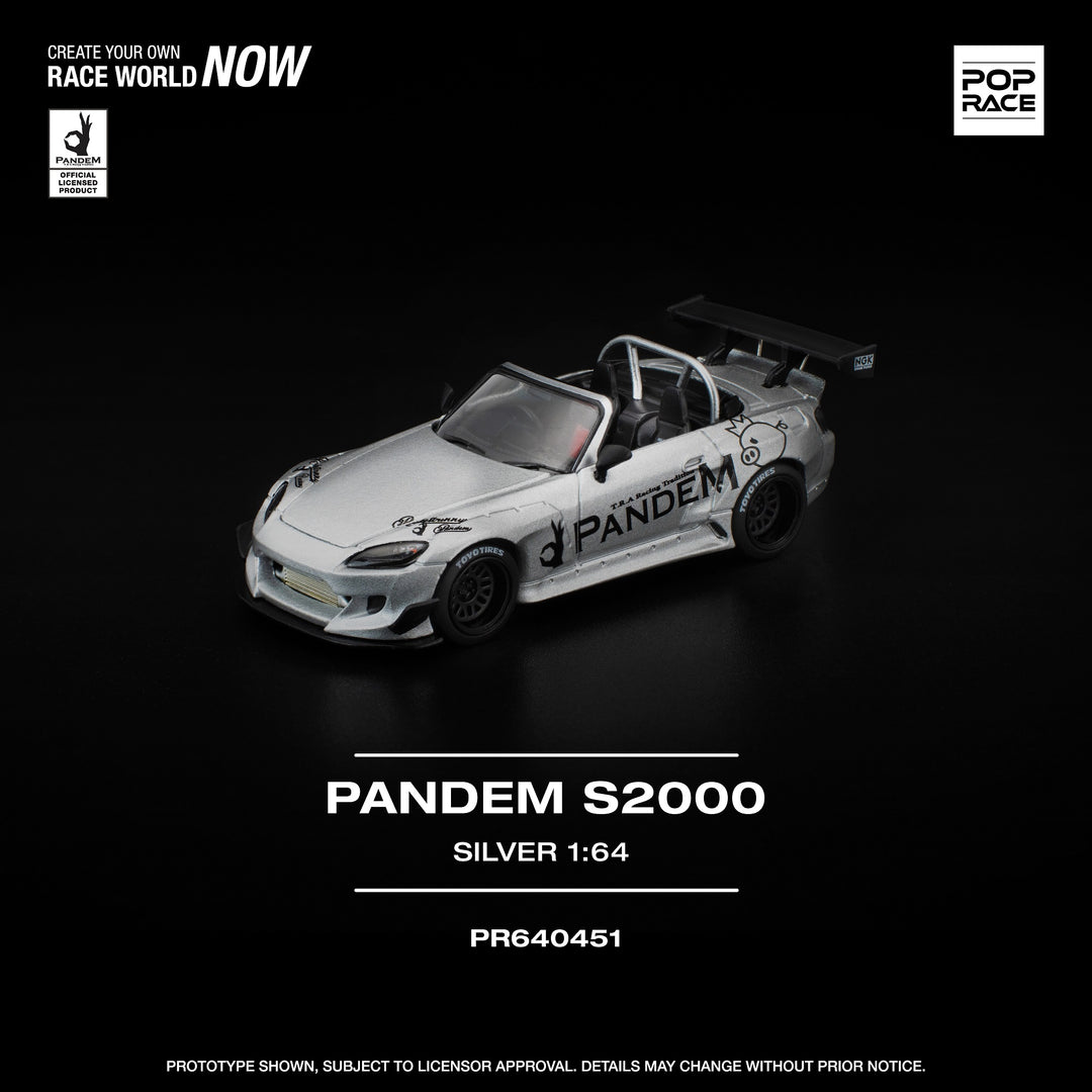 POP RACE 1:64 PANDEM S2000 SILVER PR640451