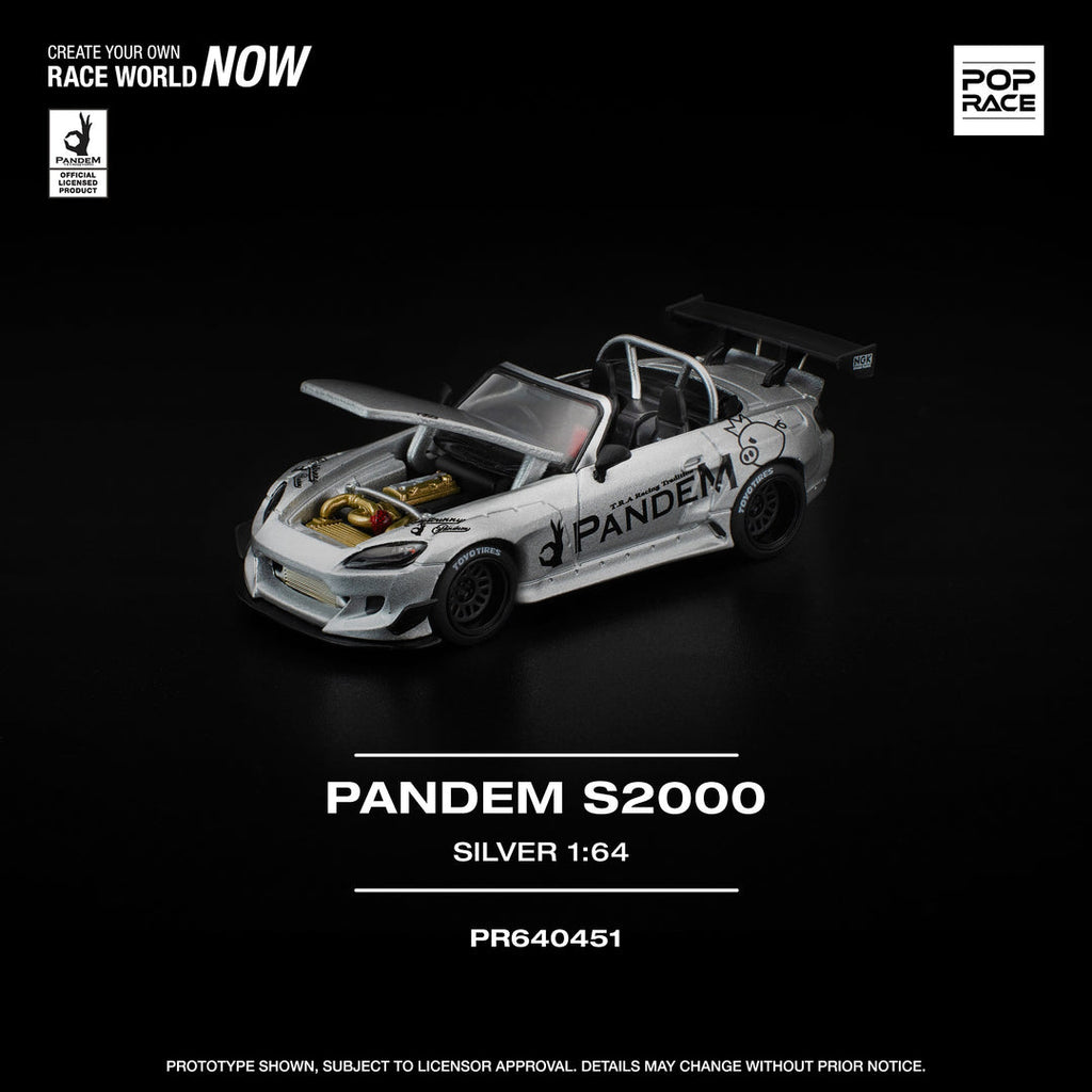 POP RACE 1:64 PANDEM S2000 SILVER PR640451