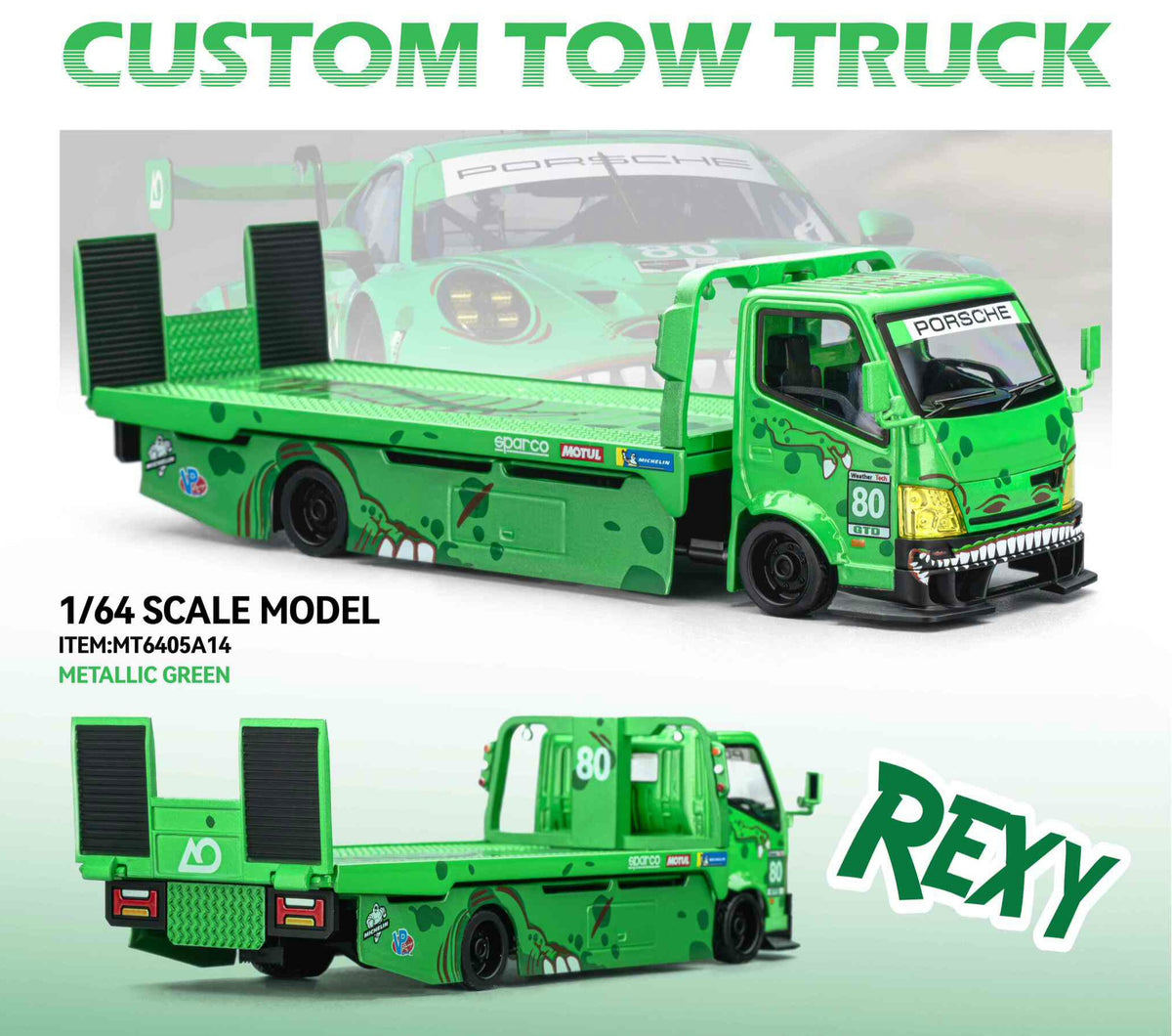 Mega Gear 1:64 Custom Hauler Green Dino Rexy