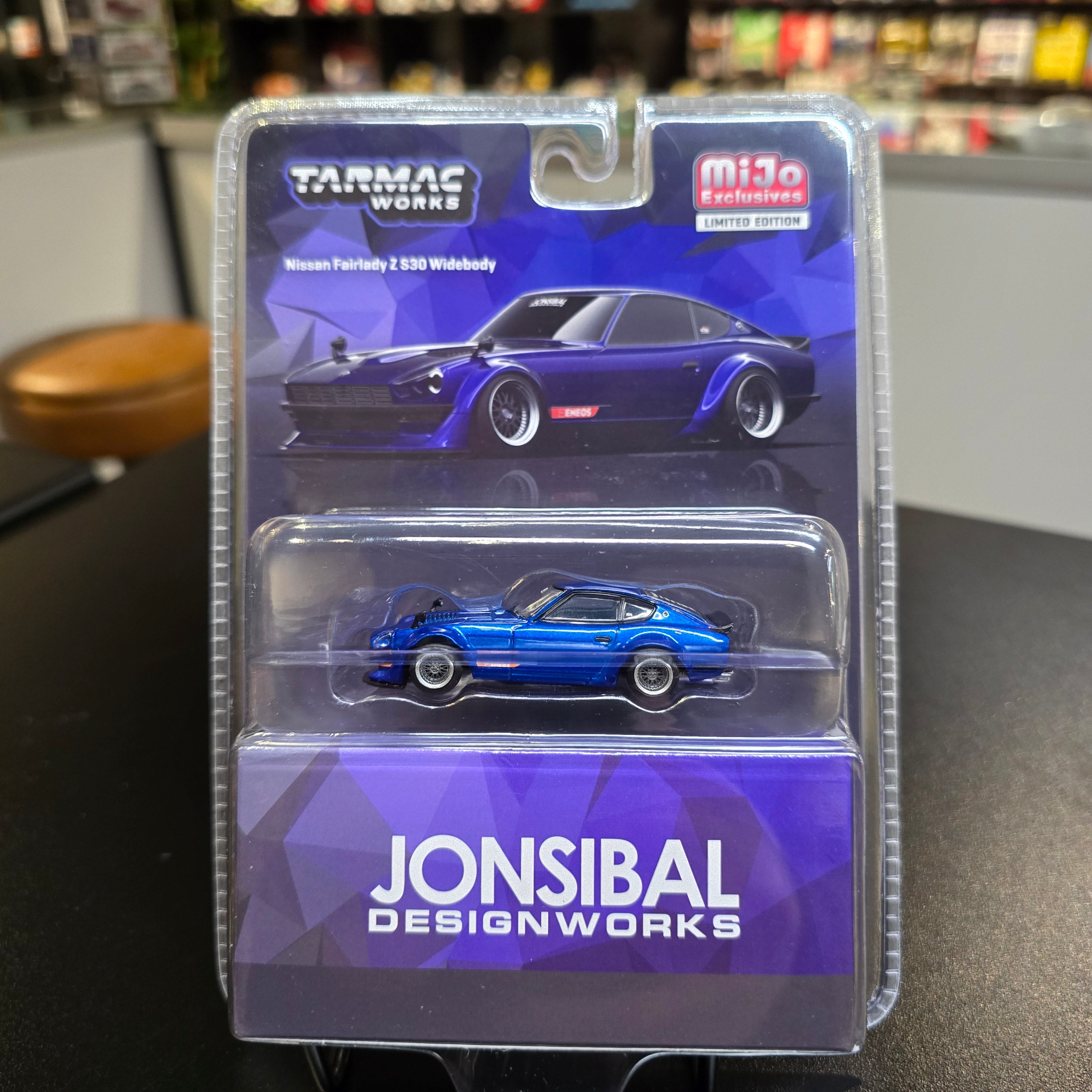 Tarmac Works 1:64 Nissan Fairlady Z S30 Widebody By Jon Sibal – Blue MiJo Exclusives