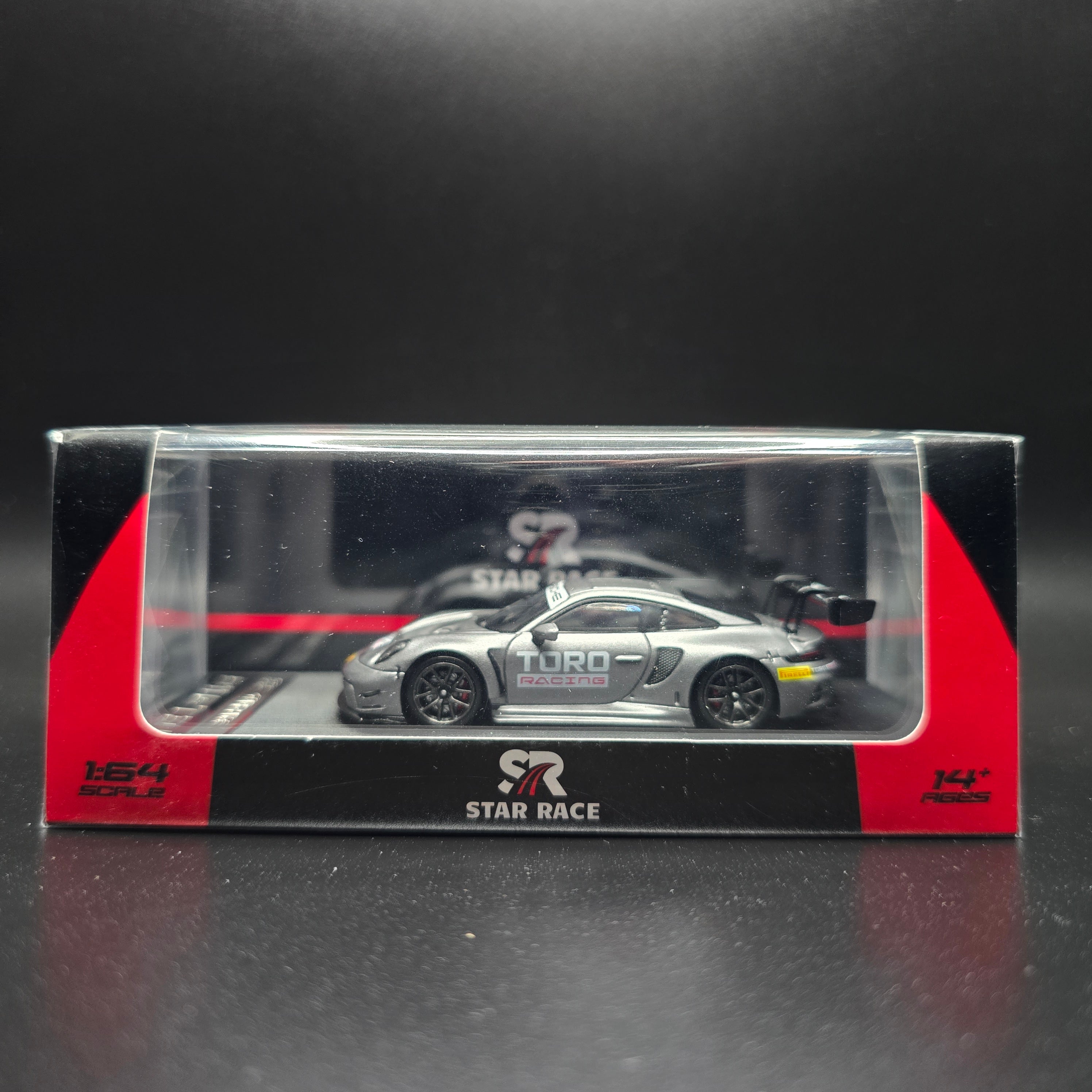 Star Race Porsche 911 GT3 Matte Silver Race Car Toro SR64025