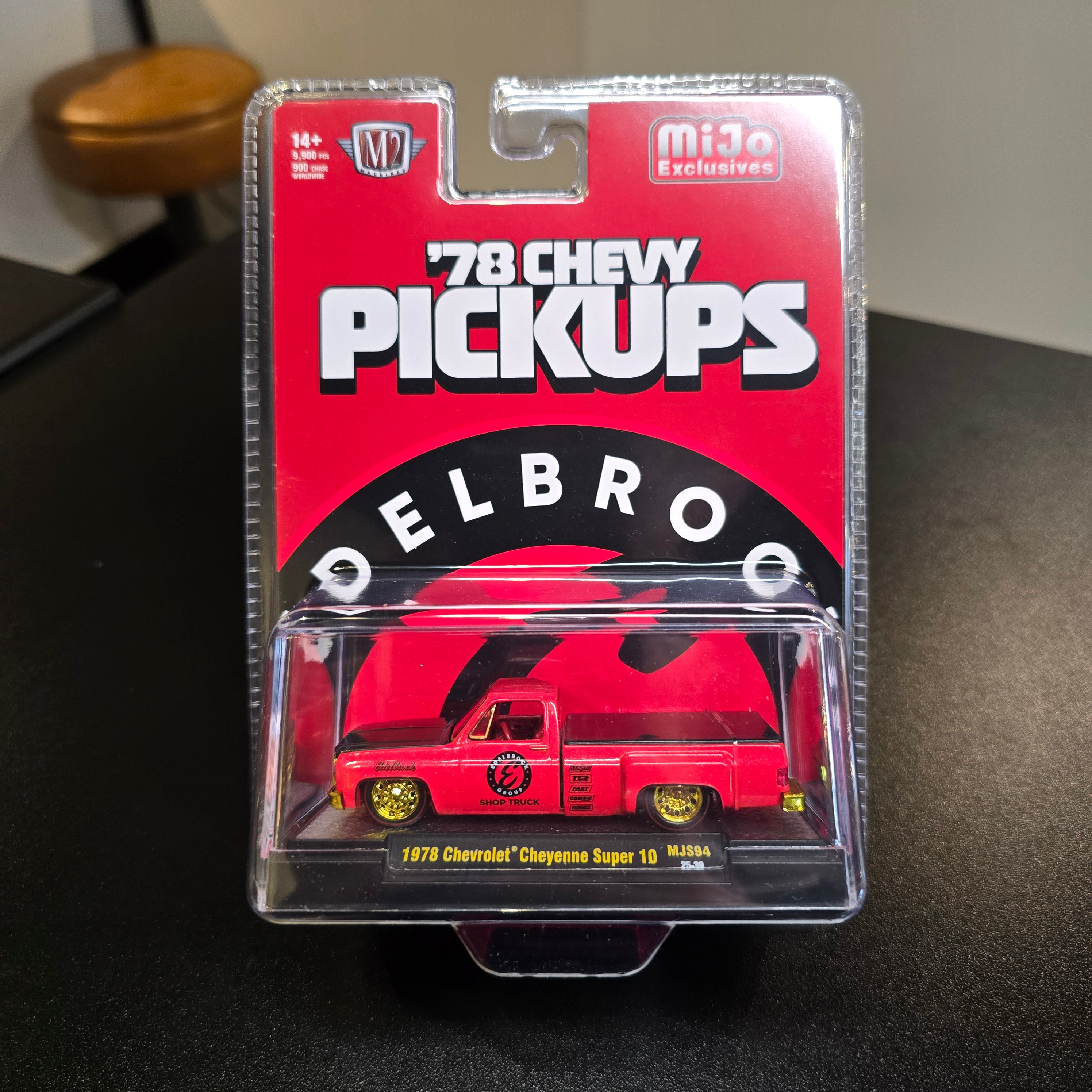 CHASE M2 Machines 1:64 1978 Chevrolet Cheyenne Super 30 Custom EDELBROCK – Red – MiJo Exclusives Limited Edition