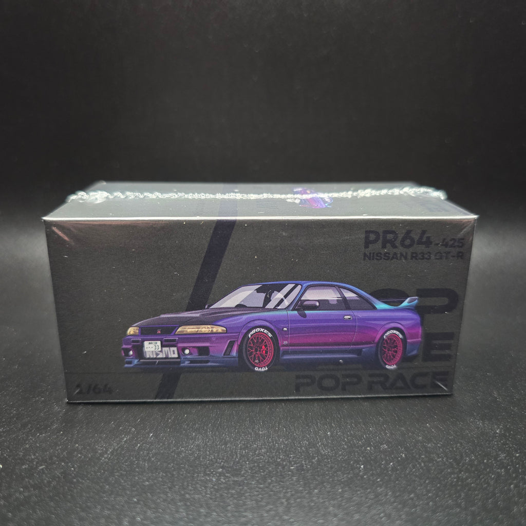 POP RACE 1/64 SKYLINE GT-R R33 Magic Chrome VANCOUVER Edition PR640425