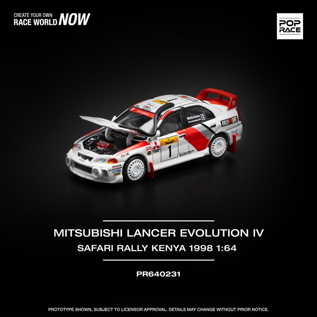 Pop Race PR64-231 Mitsubishi Lancer Evolution IV 1/64 Scale