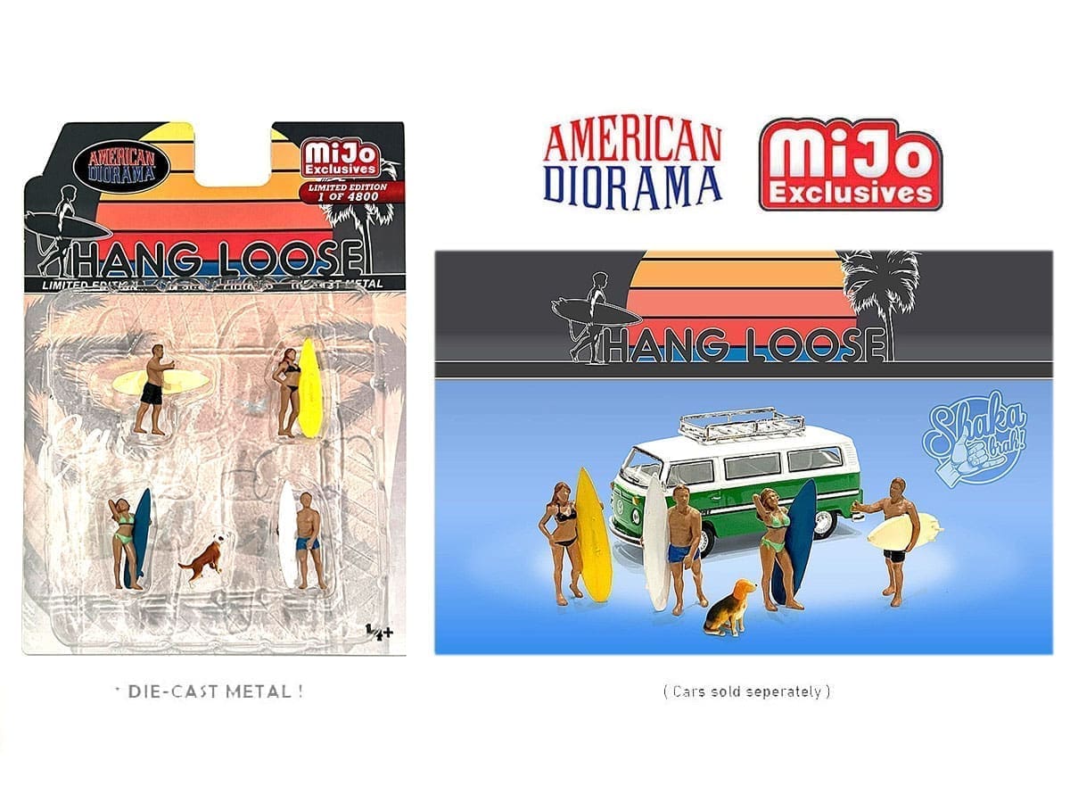 American Diorama Hang Loose Surfing Diecast 1:64 Scale Figures