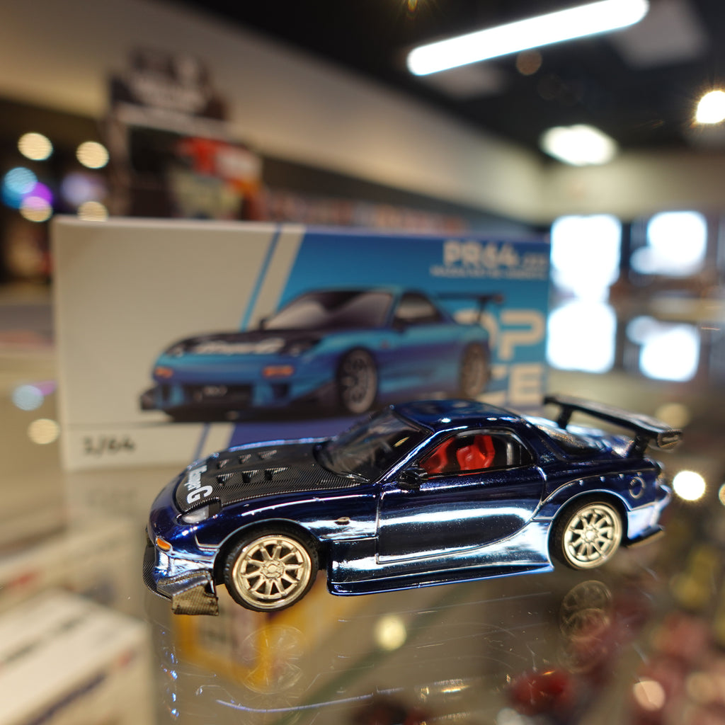 Pop Race PR64-223 Mazda RX7 RE-AMEMIYA Blue