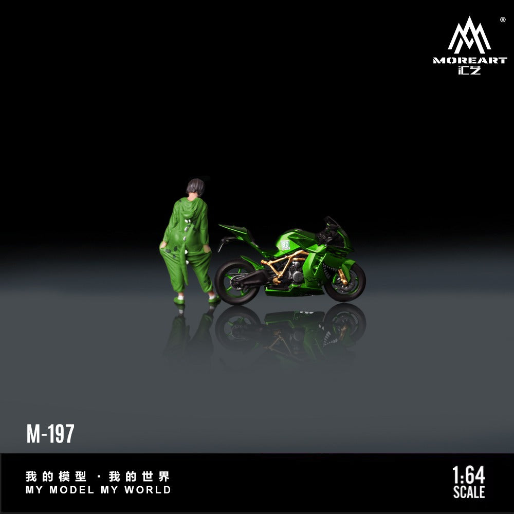 MoreArt 1:64 Resin KTM 1190 Green Tyrannosaurus Motorcycle and Figure Rexy