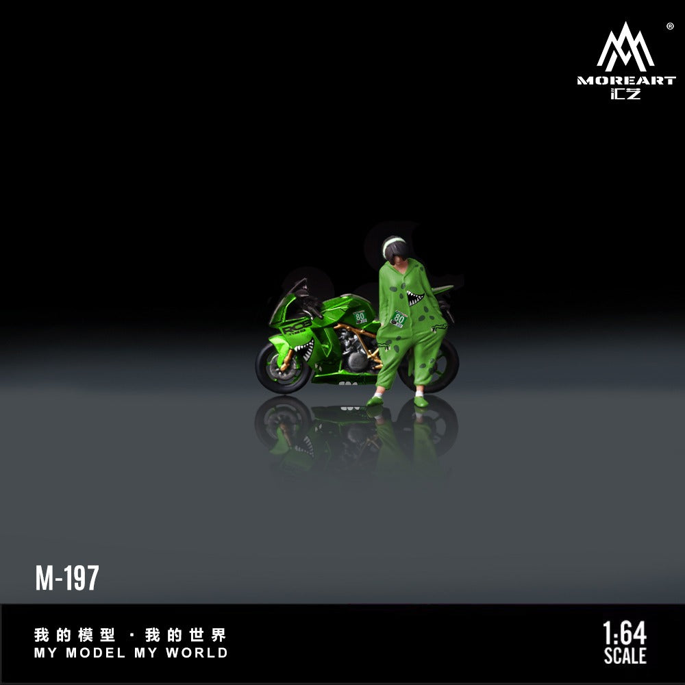 MoreArt 1:64 Resin KTM 1190 Green Tyrannosaurus Motorcycle and Figure Rexy