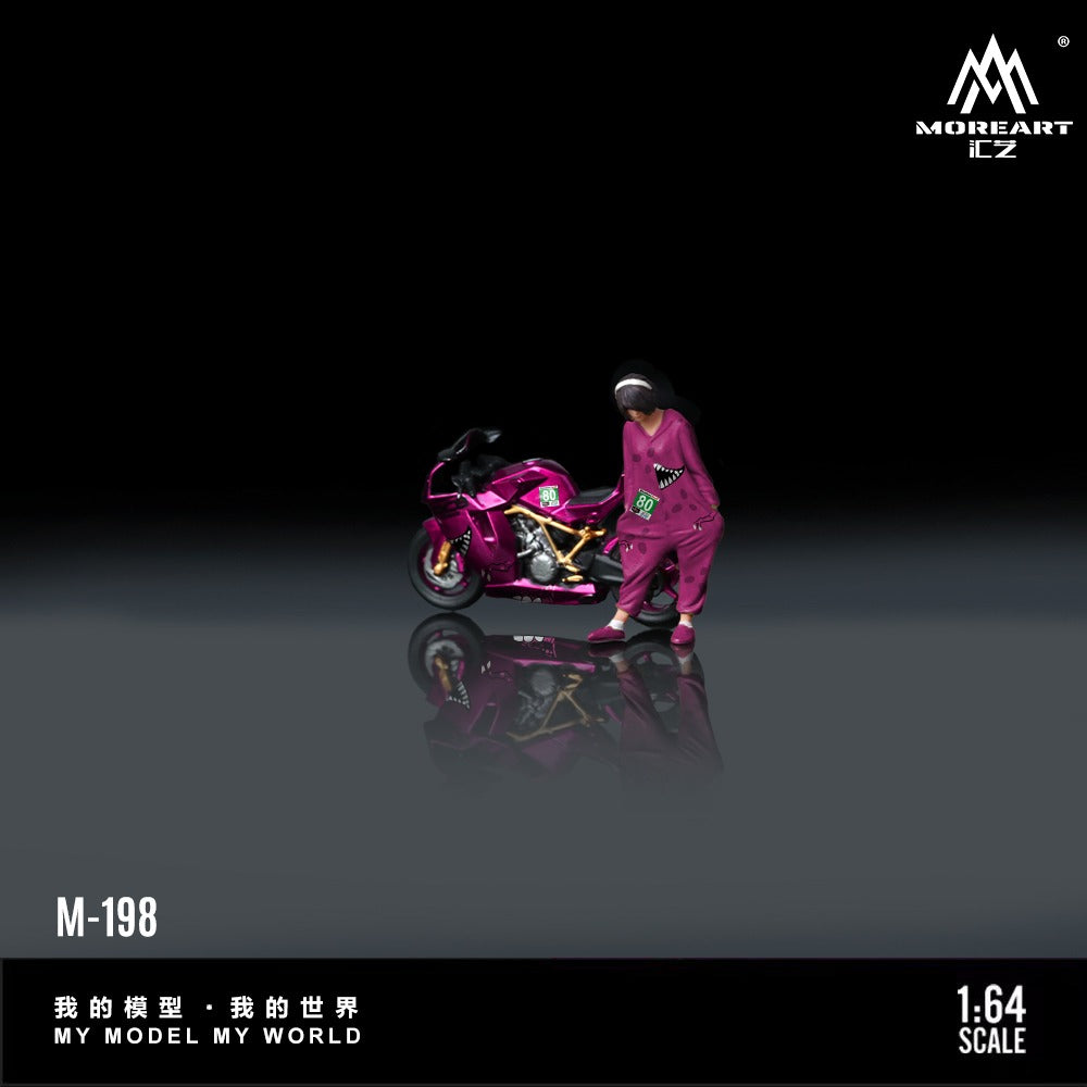 MoreArt 1:64 Resin KTM 1190 Pink Tyrannosaurus Motorcycle and Figure Roxy
