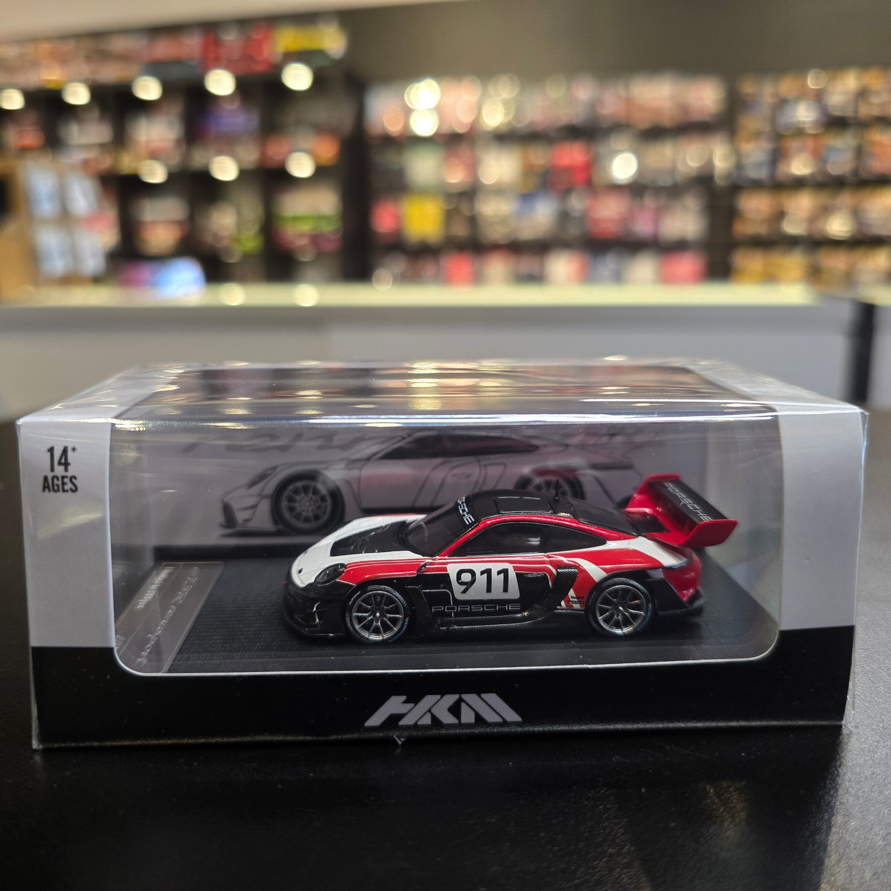 HKM 1:64 Porsche 992 GT3 R Rennsport - Red/White
