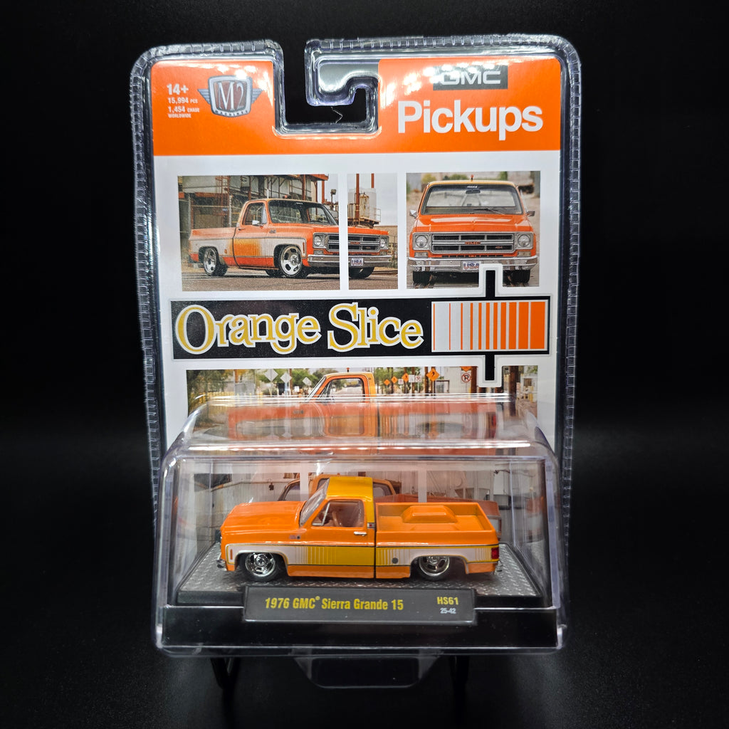 M2 Machines 1:64 1976 GMC Sierra Grande “Orange Slice” – Hobby Exclusive