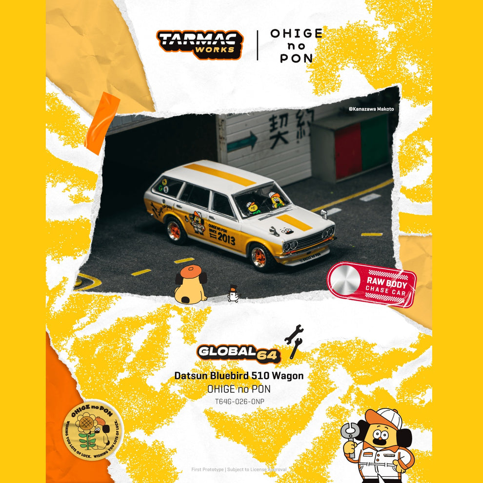 TARMAC WORKS GLOBAL64 1/64 Datsun Bluebird 510 Wagon OHIGE no PON T64G-026-ONP