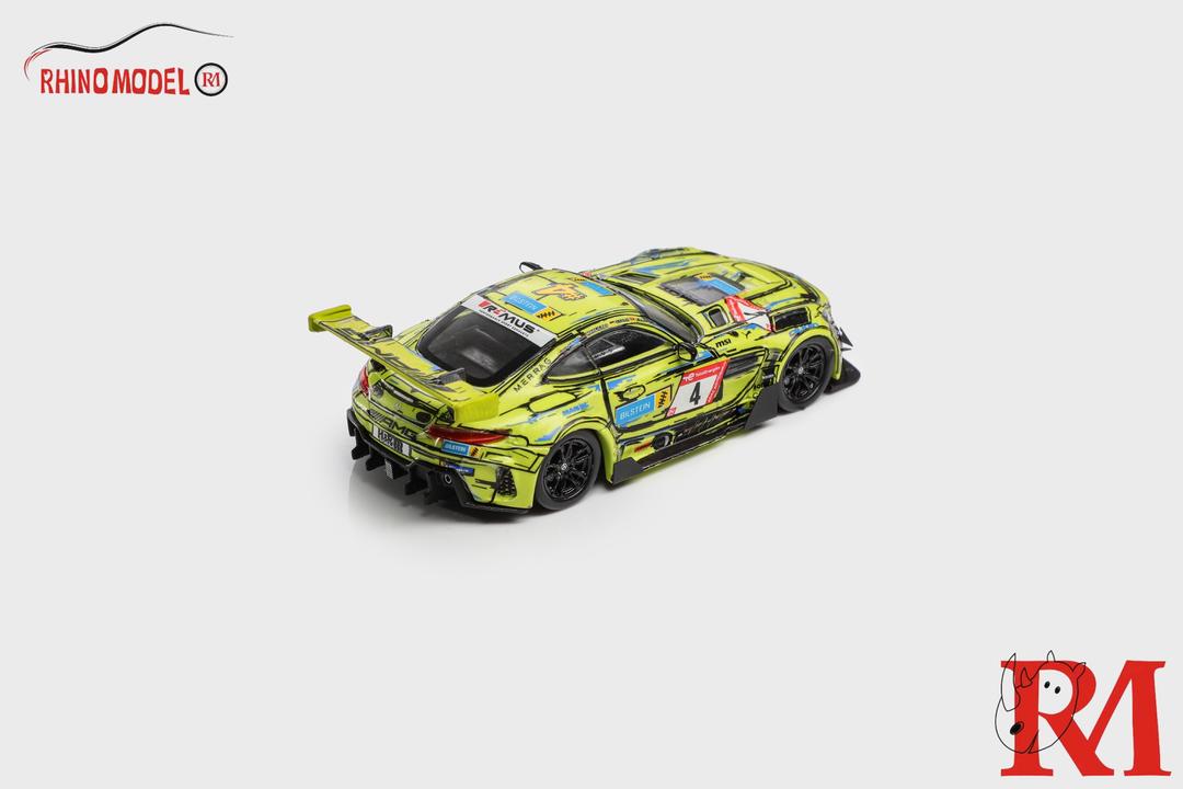 Rhino Model RM 1/64 Benz AMG GTS Modified Diecast Yellow Nurburgring Race Livery
