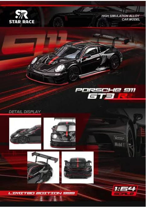 Star Race Porsche 911 GT3 R Black Red Stripe