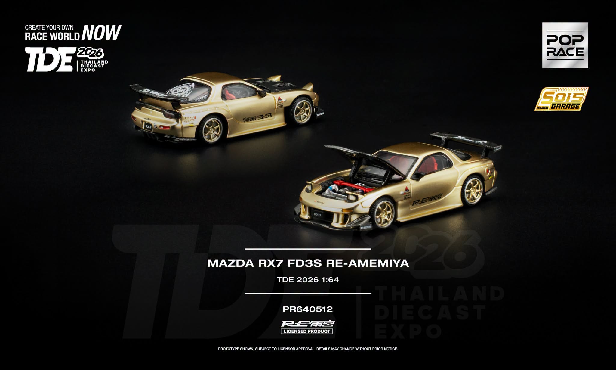 POP RACE 1/64 MAZDA RX7 FD3S RE-AMEMIYA TDE 2026 PR640512