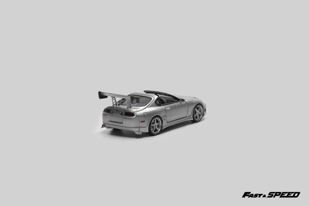 Fast Speed 1/64 Supra MK4 Targa Roadster Diecast Model Silver