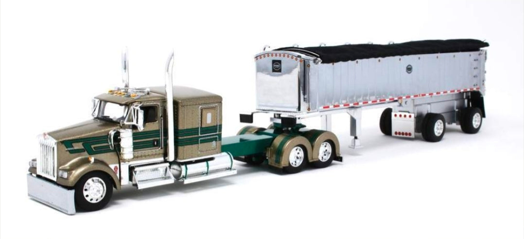 1/64 Kenworth W900L Flat Top Sleeper w/MAC Coal End Dump Trailer "D&D Hauling & Excavating"