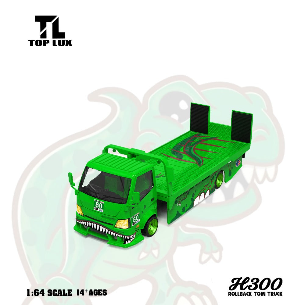 Top Lux 1/64 H300 Flatbed Transport Green Tyrannosaurus Rexy
