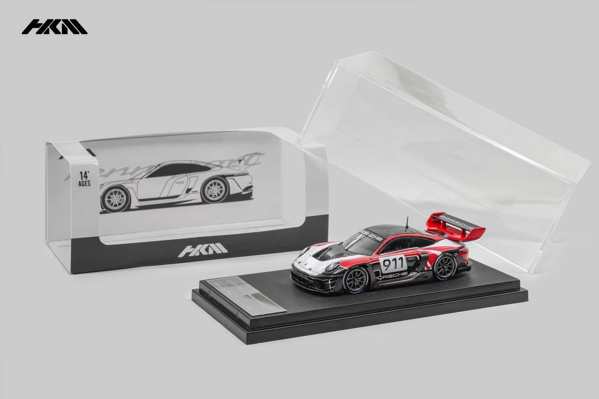 HKM 1:64 Porsche 992 GT3 R Rennsport - Red/White
