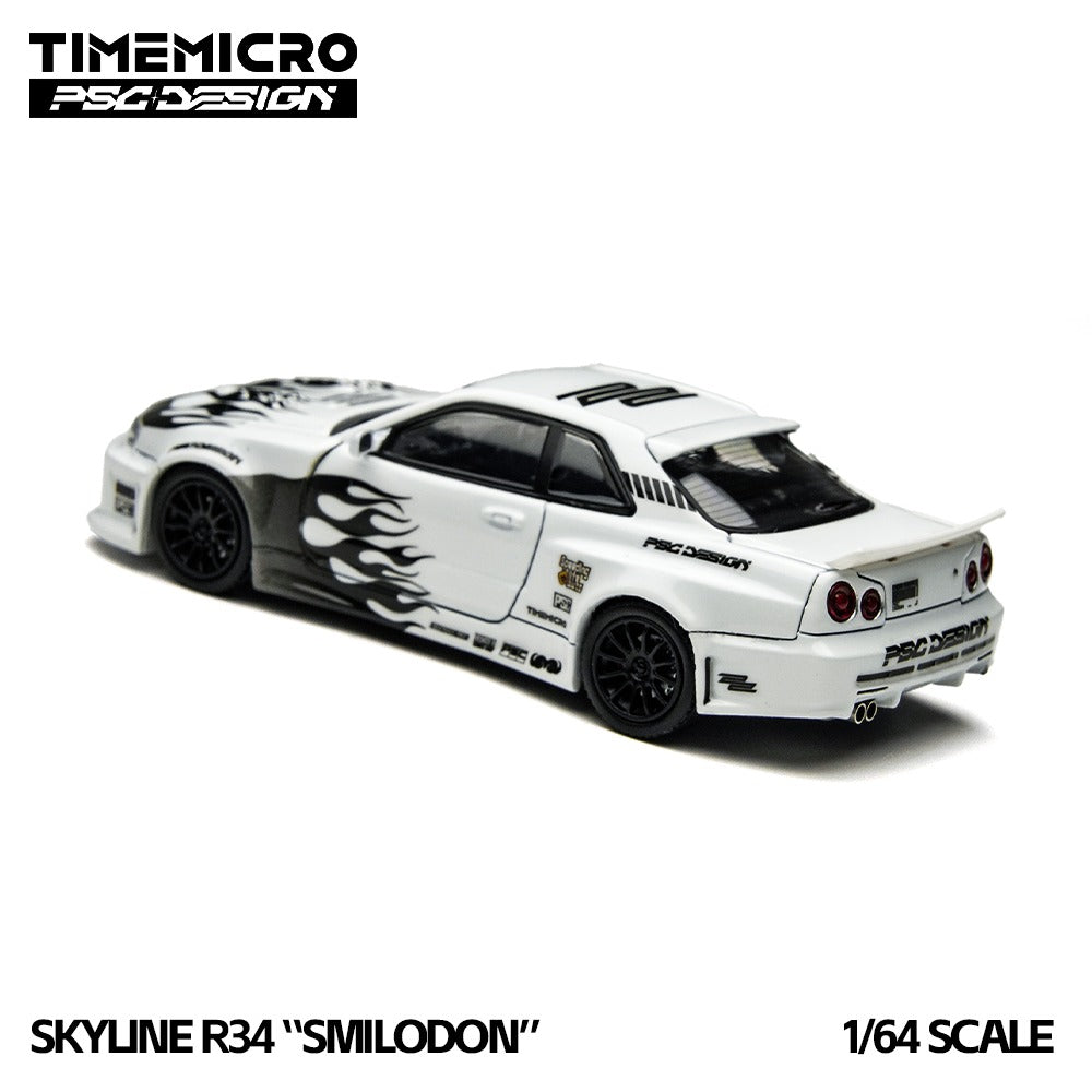 TimeMicro × PSC DESIGN
1:64 R34 "Smilodon" Black & White Diecast Car Model