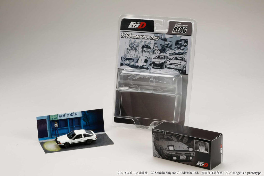 HOBBY JAPAN JDM64 1/64 Toyota SPRINTER TRUENO (AE86)/ INITIAL D Takumi Fujiwara VS Takeshi Nakazato (Includes 2 random cards) HJDMD001C