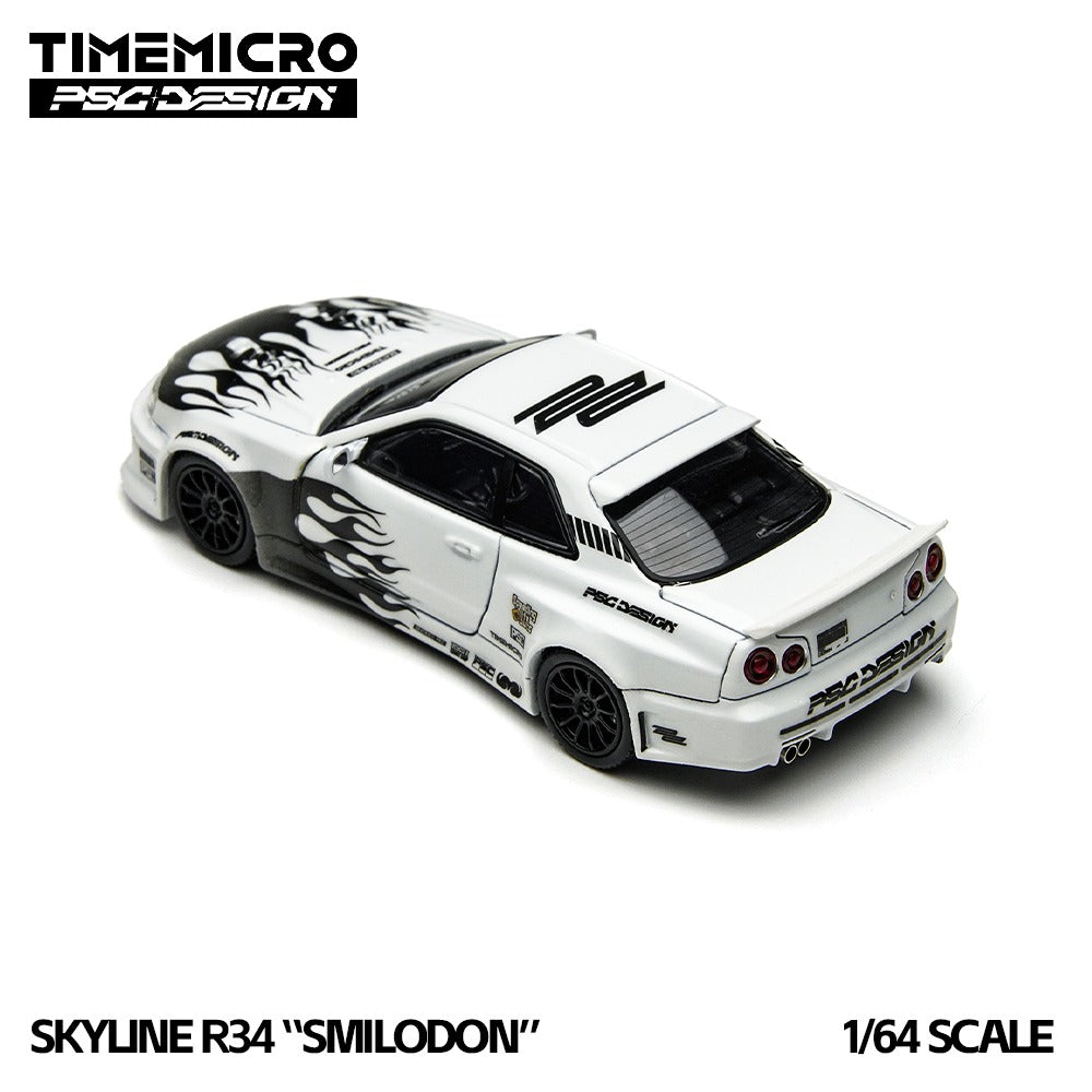 TimeMicro × PSC DESIGN
1:64 R34 "Smilodon" Black & White Diecast Car Model
