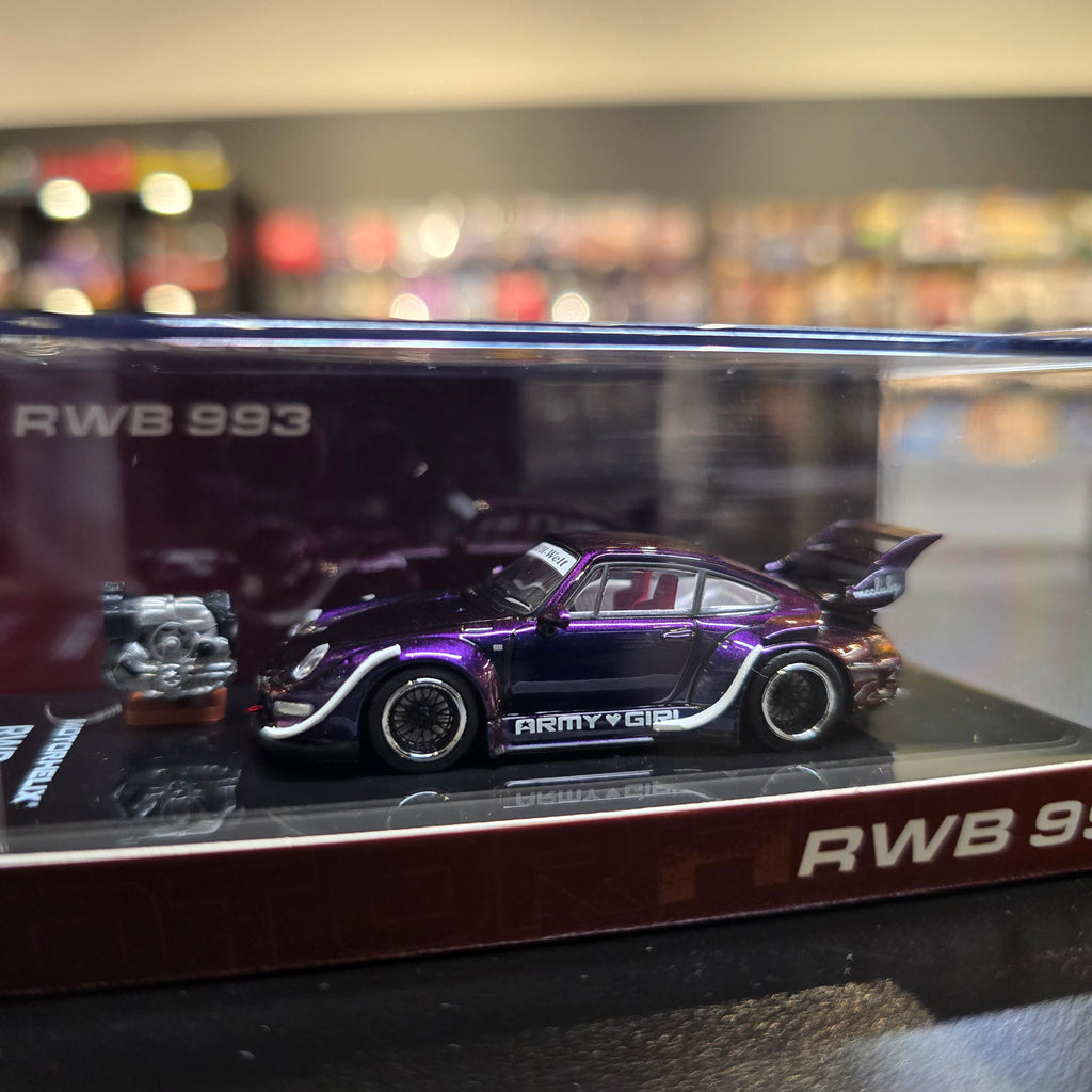 Motorhelix 1/64 RWB 993 Army Girl with magnetic air-cooled engine