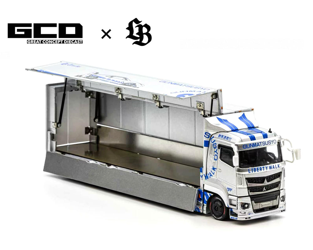 GCD 1:64 LBWK Mitsubishi Fuso Super Great Transporter TAS Special – Silver- Special Edition