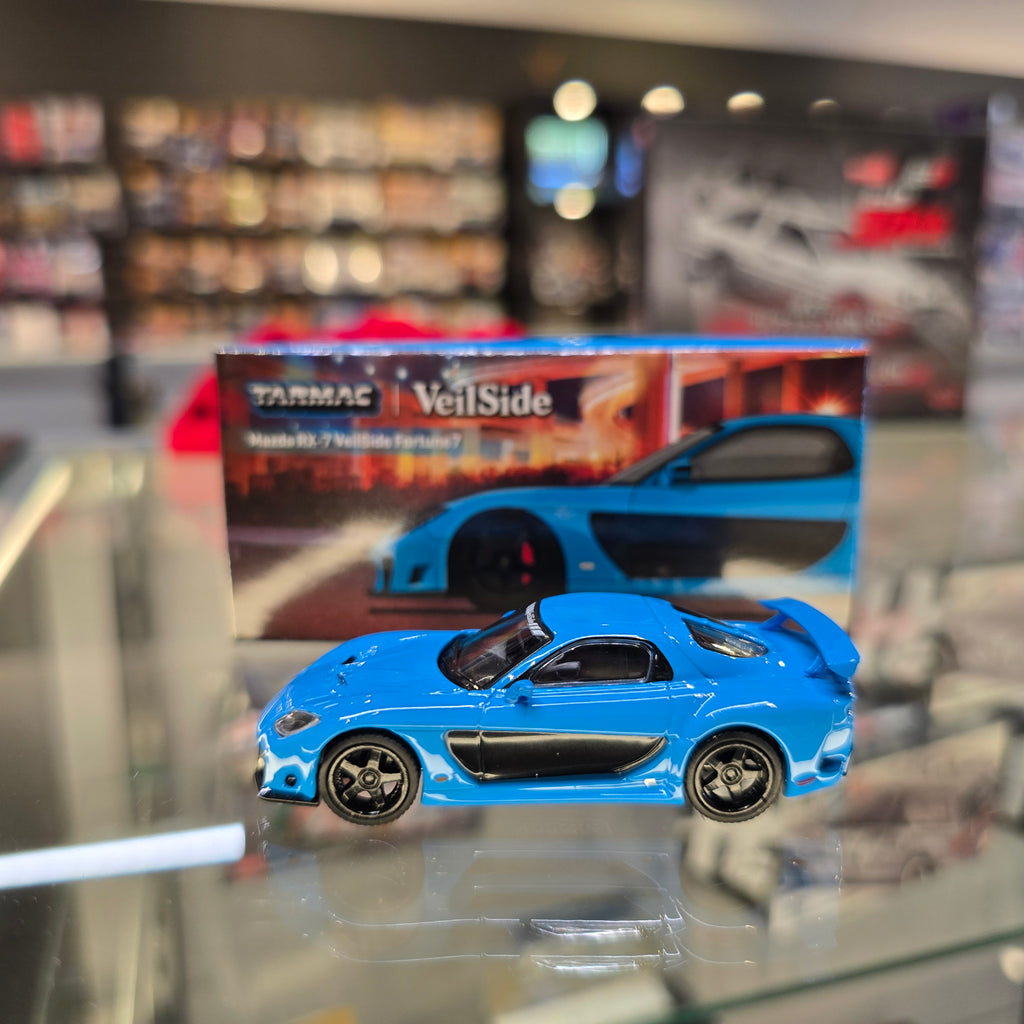 TARMAC WORKS GLOBAL64 1/64 Mazda RX-7 VeilSide Fortune7 Blue T64G-075-BL