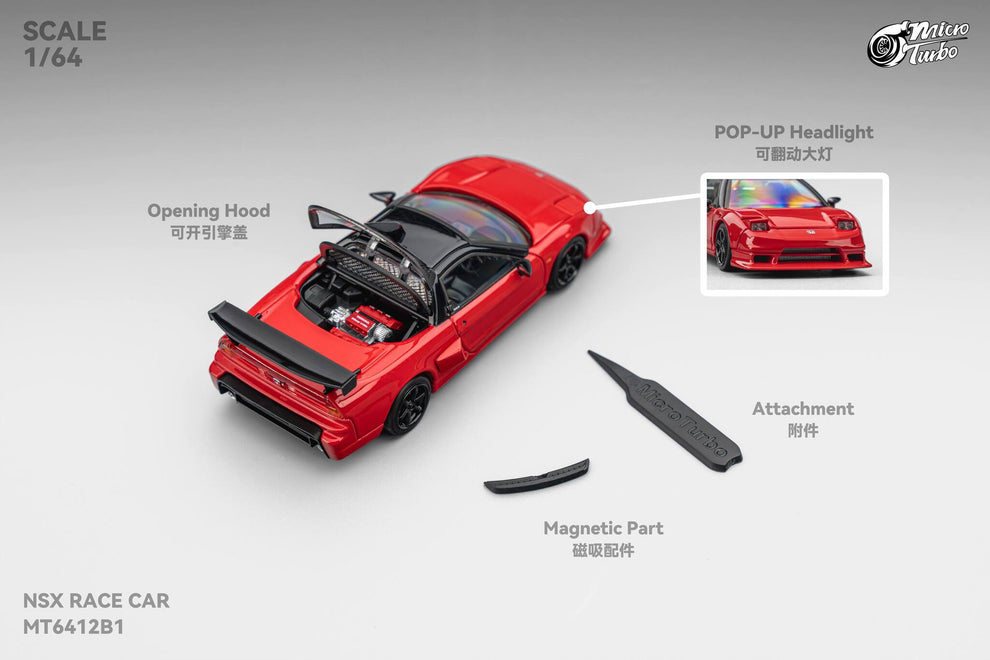 Micro Turbo - 1:64 Custom NSX Race Car - Classic Red MT6412B1