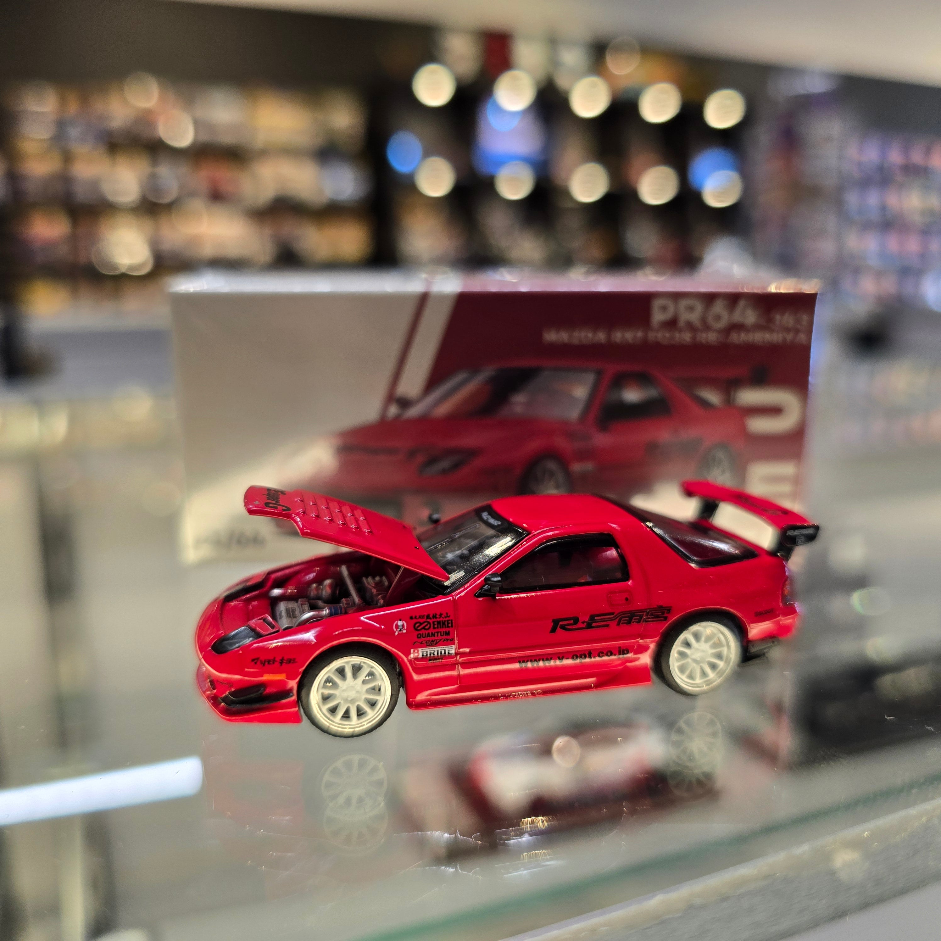 POP RACE 1:64 MAZDA RX7 FC3S RE-AMEMIYA RED PR640343