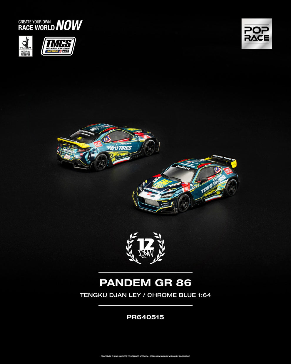 POP RACE 1/64 PANDEM GR86 TMCS Malaysia 2026 Special Edition