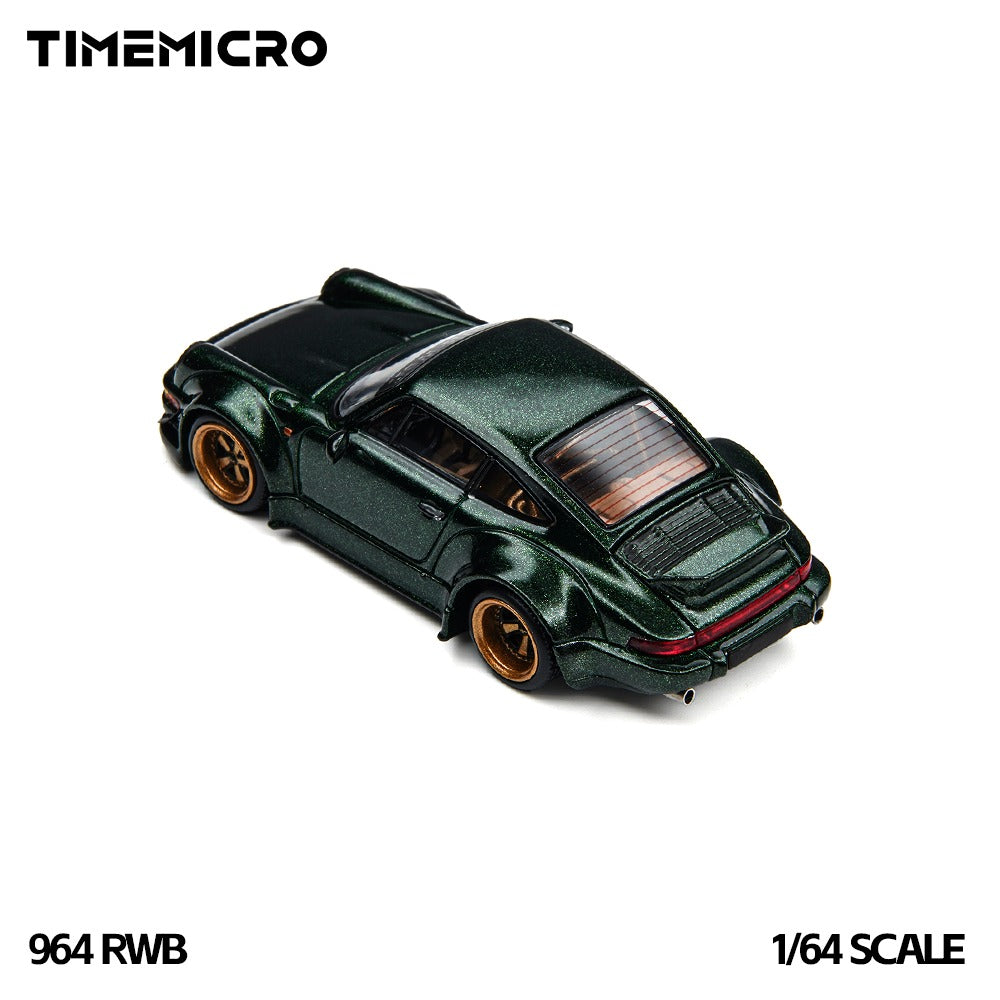 TimeMicro 1:64 RWB 964 Green Diecast Model Low Wing