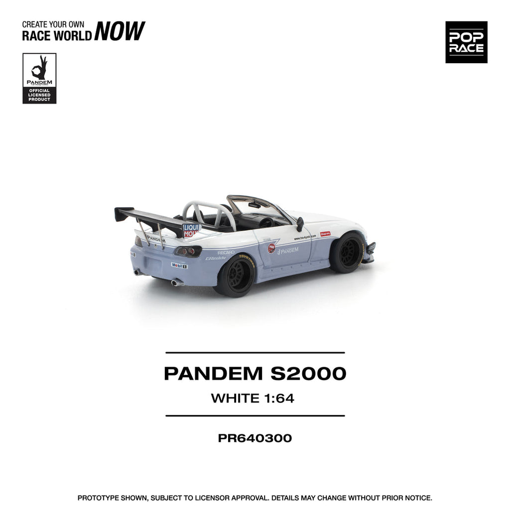 POP RACE 1/64 PANDEM S2000 WHITE PR640300