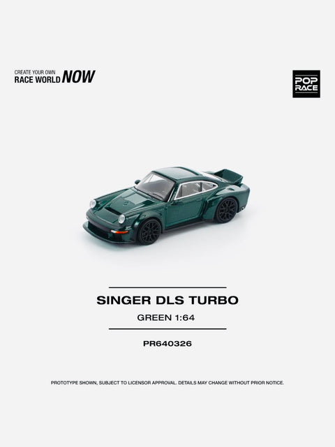 POP RACE 1/64 SINGER DLS TURBO (ROAD) GREEN PR640326