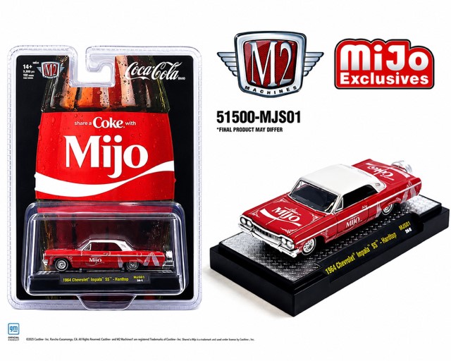 M2 Machines 1:64 Coca Cola ” Share A Coke with Mijo” 1964 Chevrolet Impala SS Lowriders – Special Edition – MiJo Exclusives