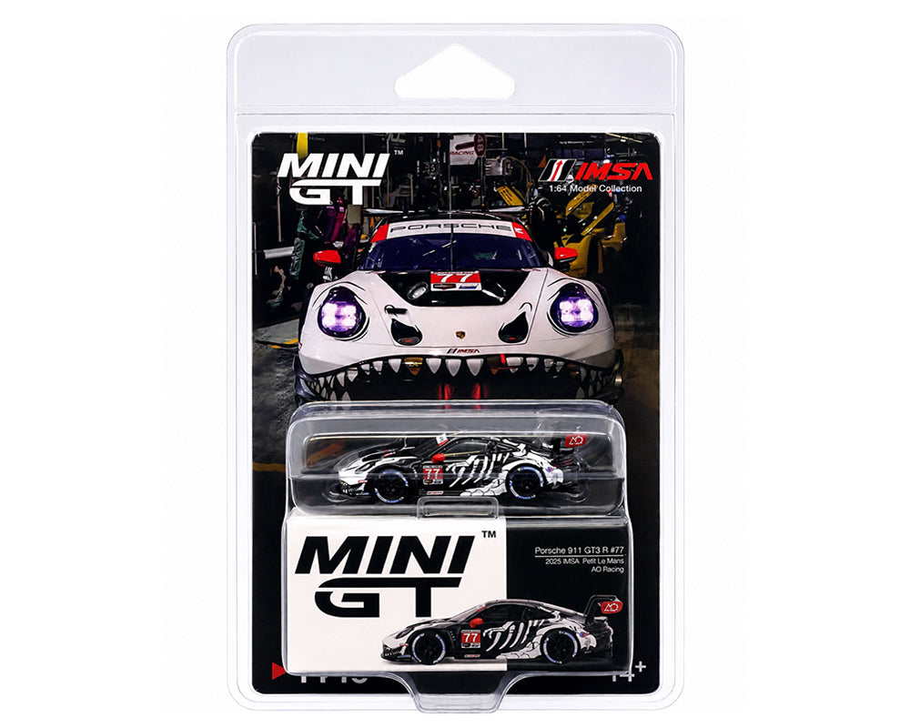 Mini GT 1:64 Porsche 911 GT3 R #77 AO Racing 2025 IMSA Petit Le Mans 1143