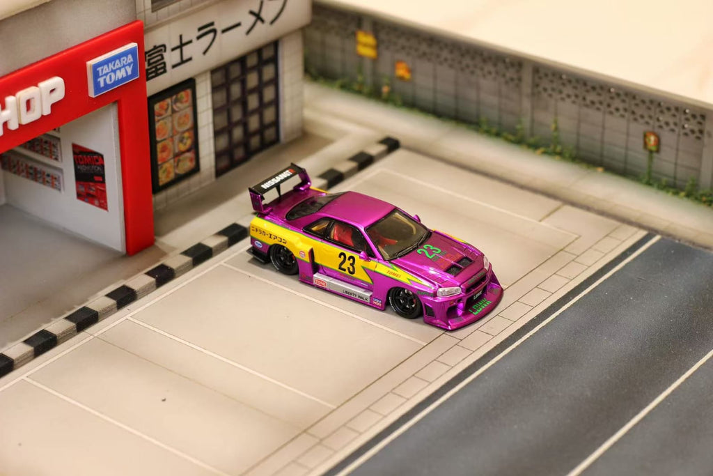 Street Weapon 1:64 LBWK ER34 Diecast Model - Chromed Purple Special Edition