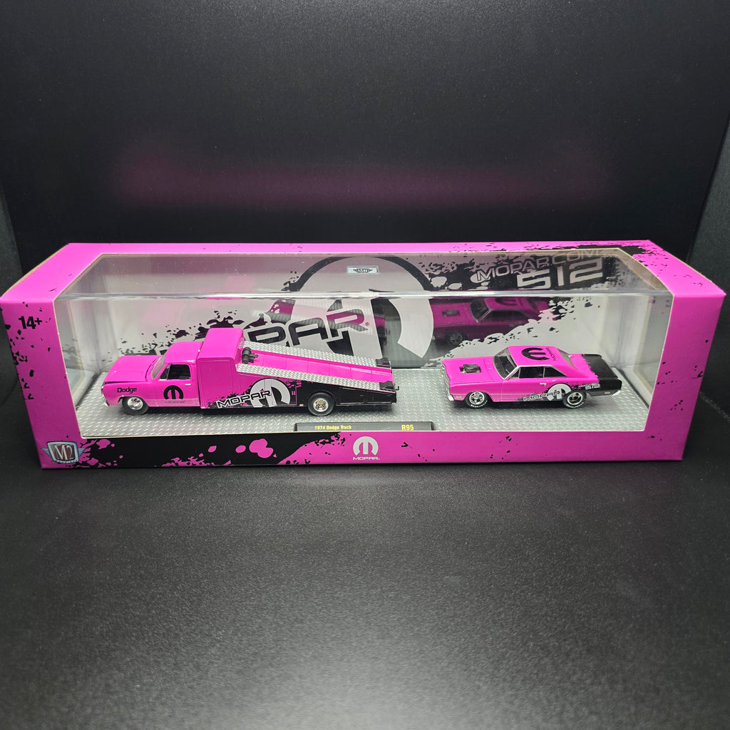 M2 Machines Hauler 1974 Dodge Truck & 1969 Dodge Dart Swinger 340 R95