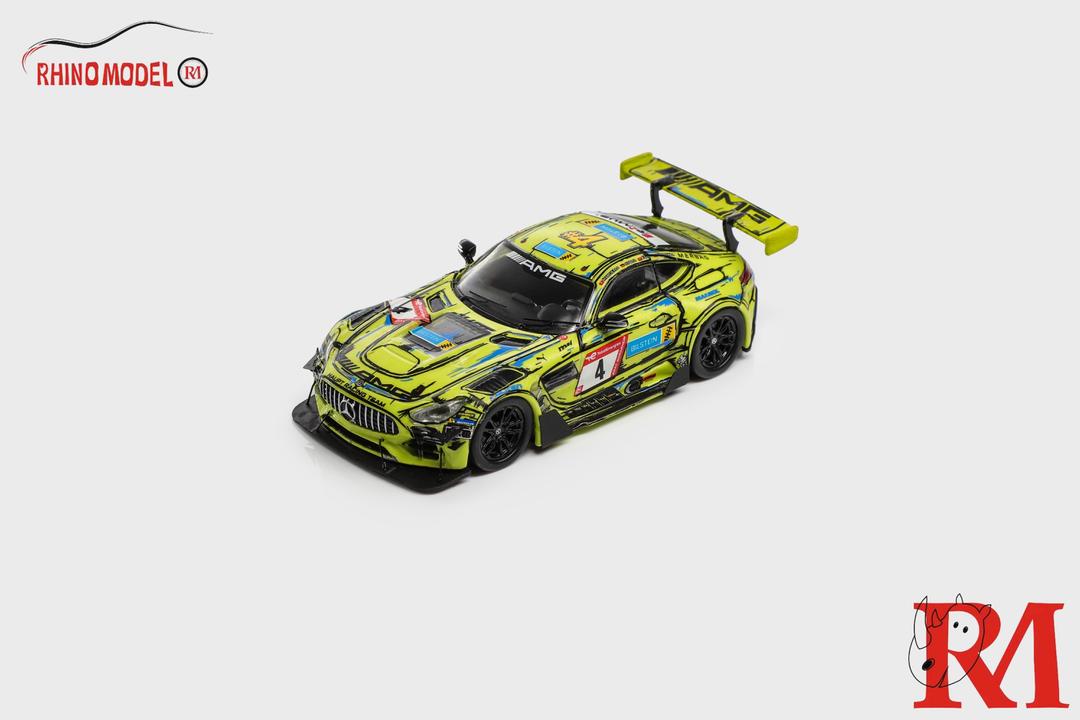 Rhino Model RM 1/64 Benz AMG GTS Modified Diecast Yellow Nurburgring Race Livery